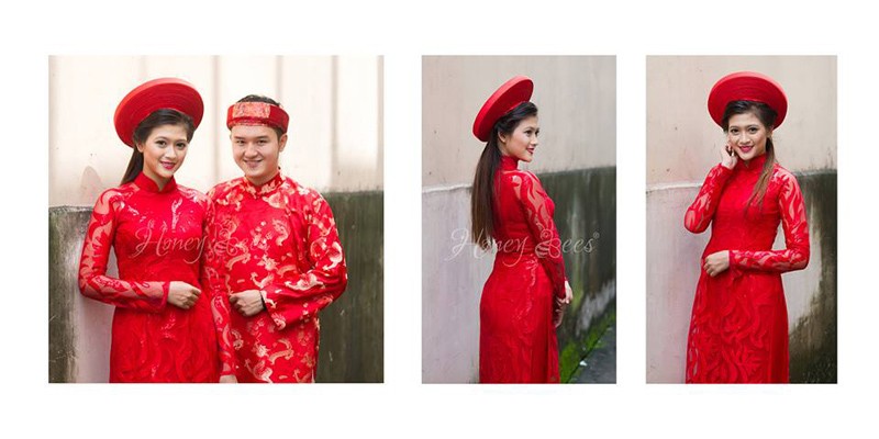 Cho thuê đồng phục áo dài bưng quả cho dâu phụ, rễ phụ - 9